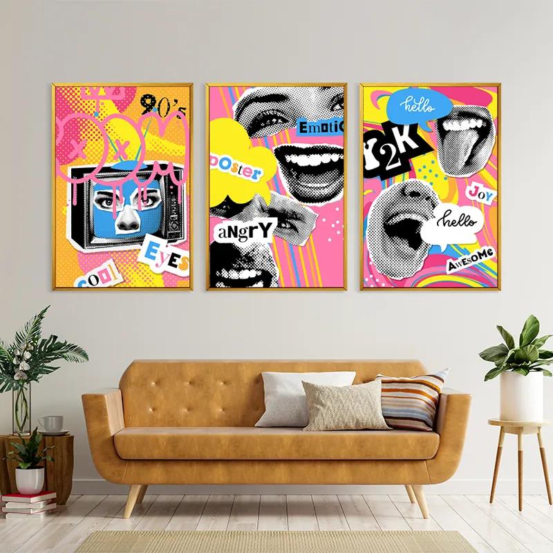 többrészes vászonkép Emotion 90s mockup 4