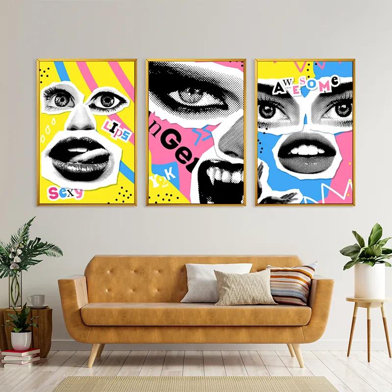 többrészes vászonkép Face Eye Set mockup 4