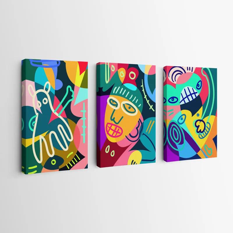 többrészes vászonkép Colorful Face Set mockup 0