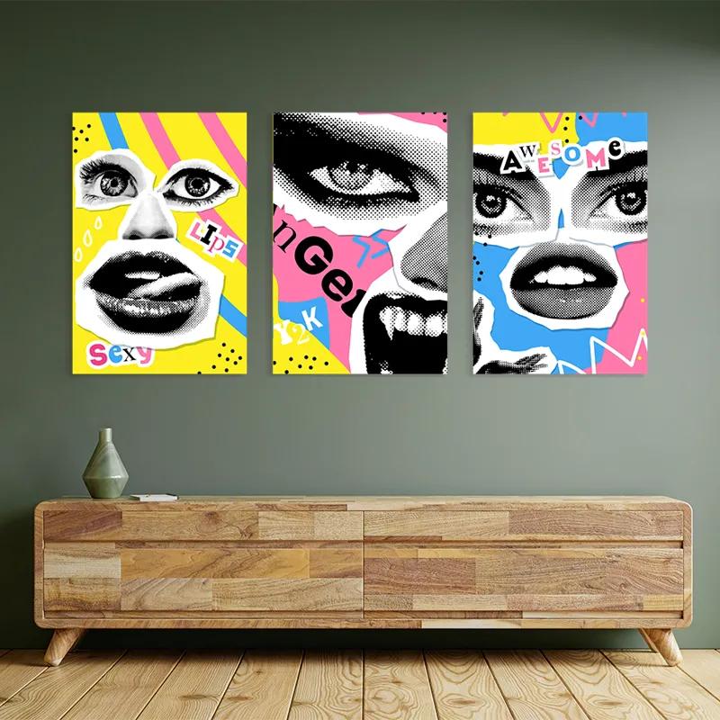 többrészes vászonkép Face Eye Set mockup 2