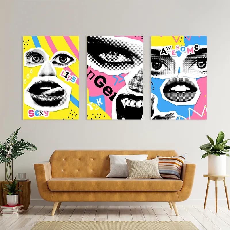 többrészes vászonkép Face Eye Set mockup 4