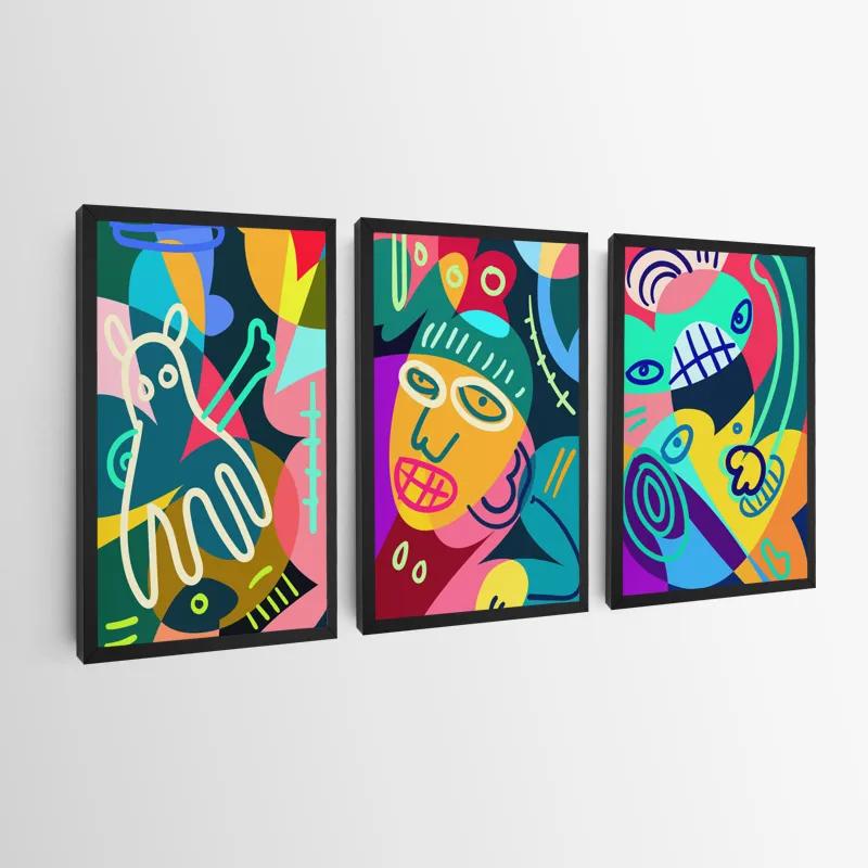 többrészes vászonkép Colorful Face Set mockup 0