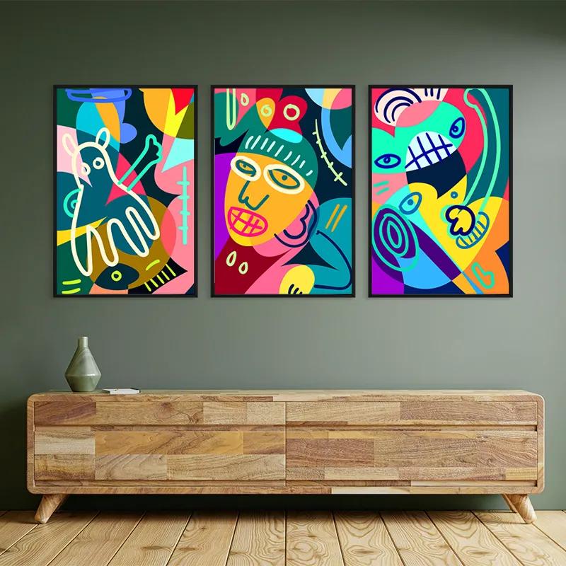 többrészes vászonkép Colorful Face Set mockup 2