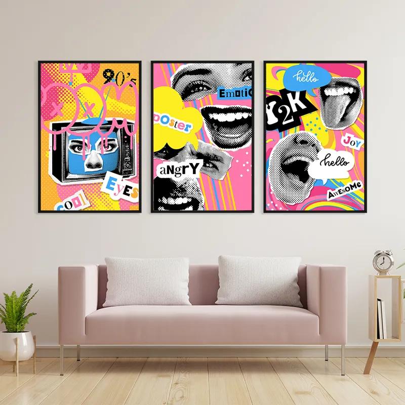 többrészes vászonkép Emotion 90s mockup 3