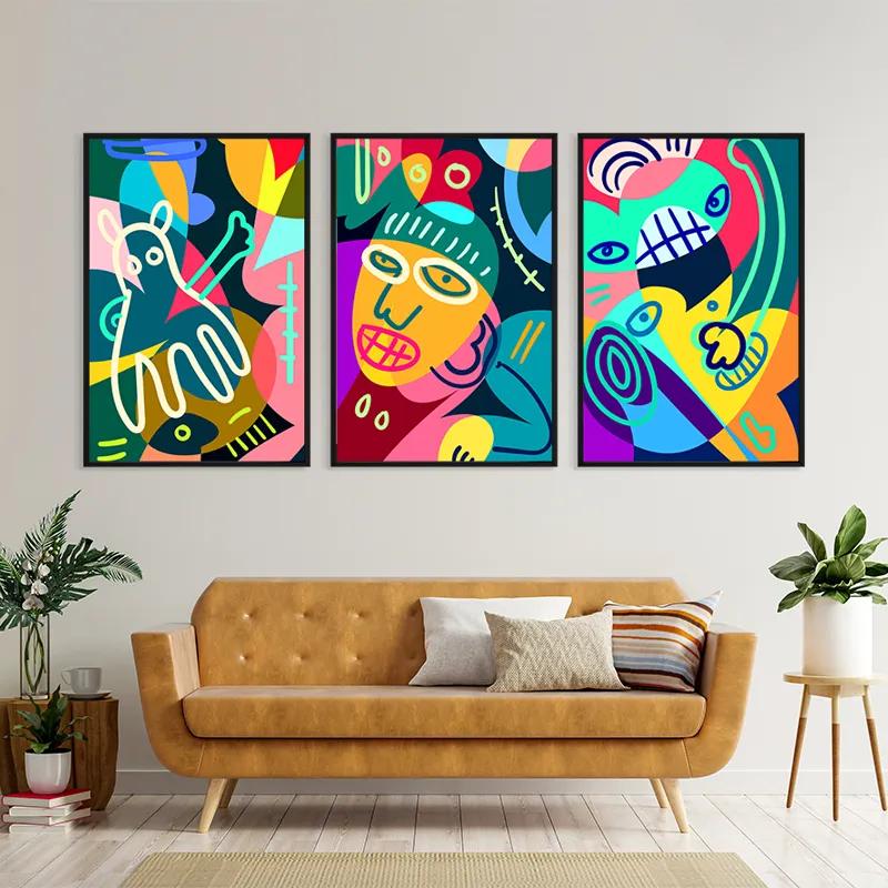 többrészes vászonkép Colorful Face Set mockup 4