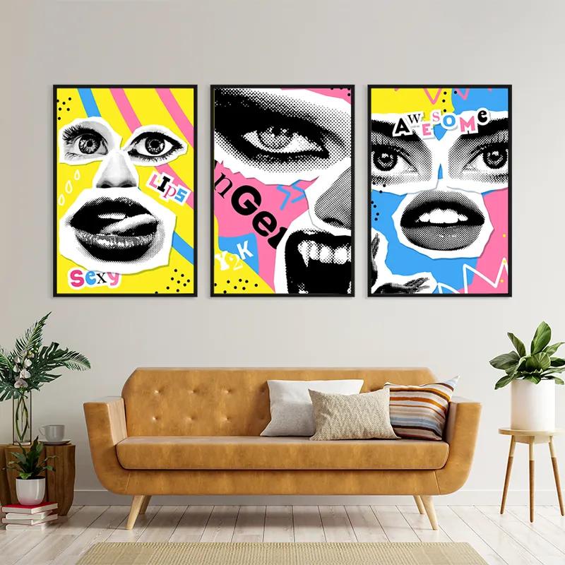 többrészes vászonkép Face Eye Set mockup 4