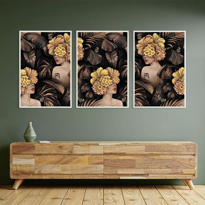 többrészes vászonkép Golden Flower Girls mockup 2