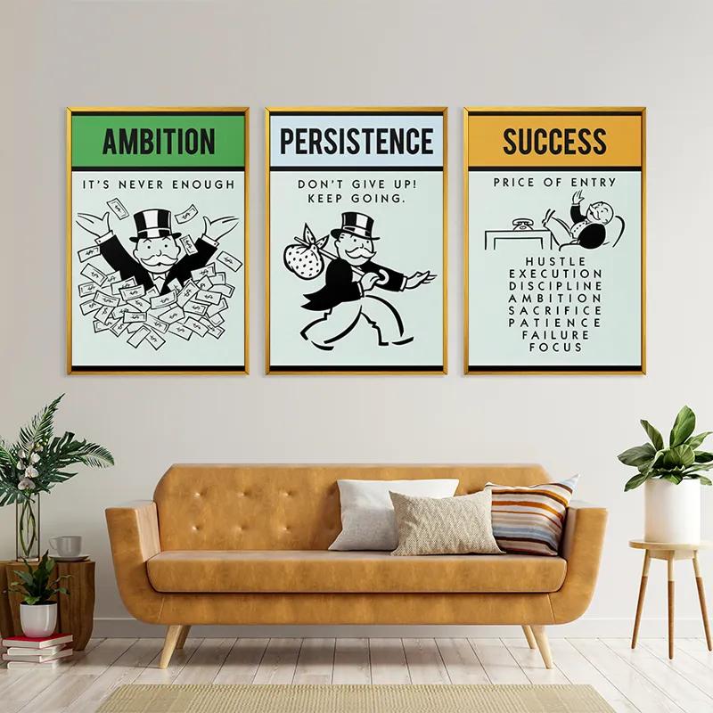 többrészes vászonkép Monopoly Succes Set mockup 4
