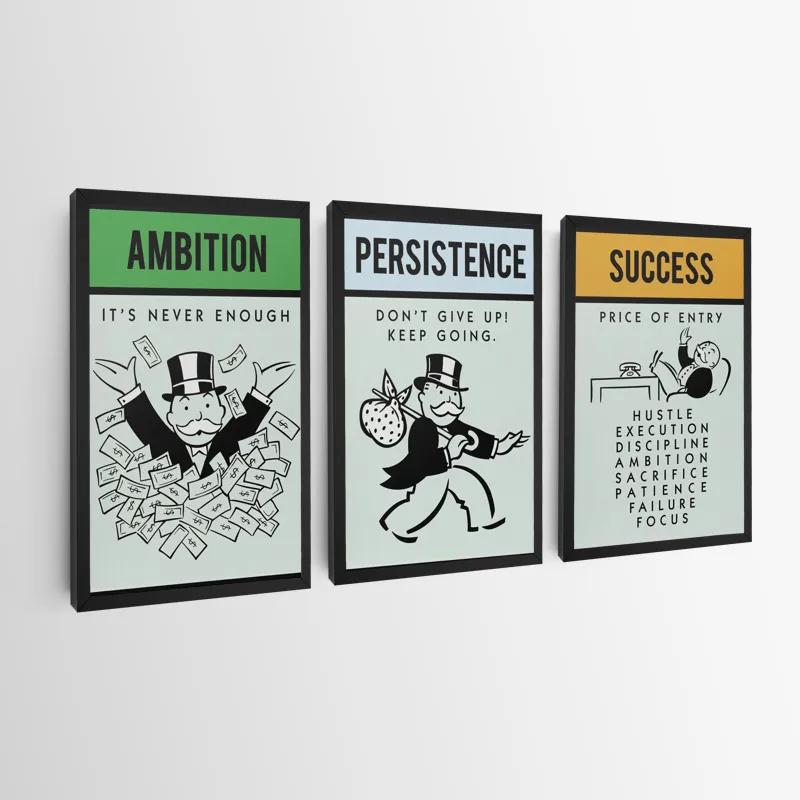 többrészes vászonkép Monopoly Succes Set mockup 0