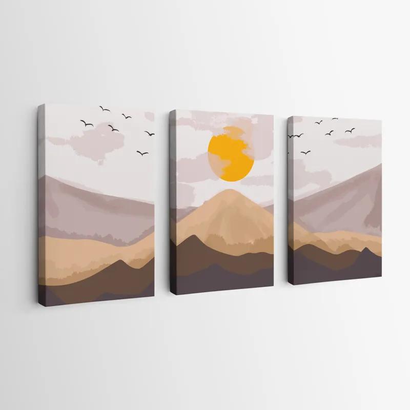többrészes vászonkép Mountain Sunrise Set mockup 0