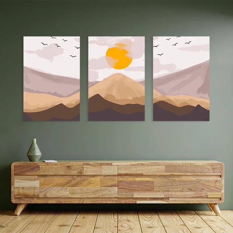 többrészes vászonkép Mountain Sunrise Set mockup 2