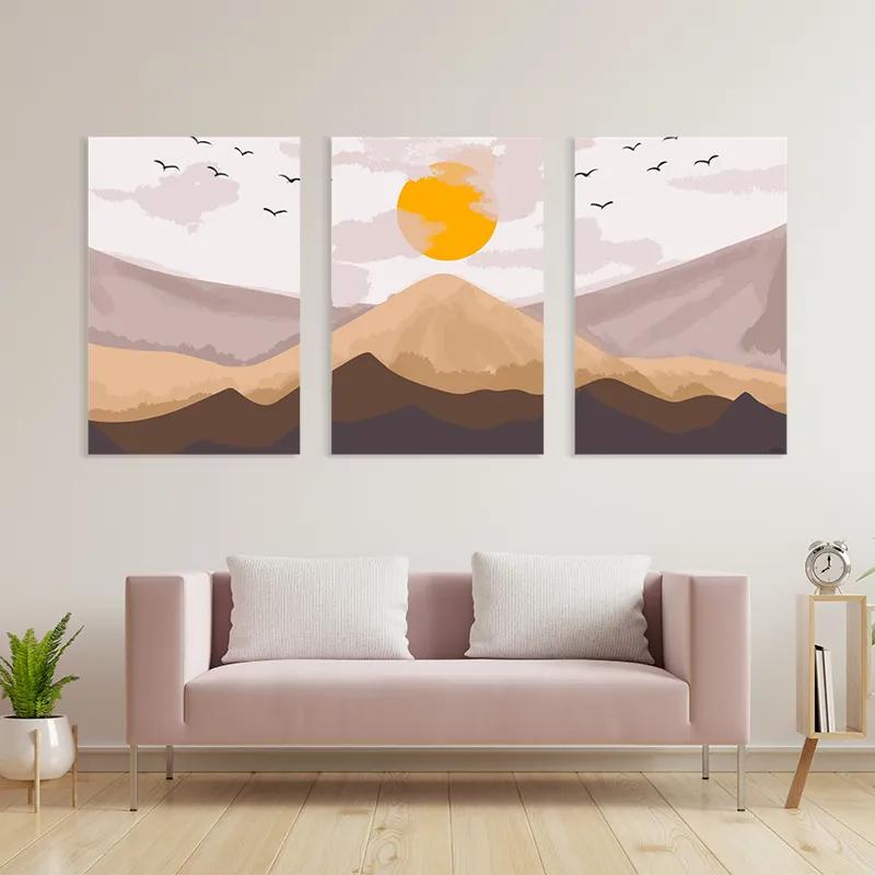 többrészes vászonkép Mountain Sunrise Set mockup 3