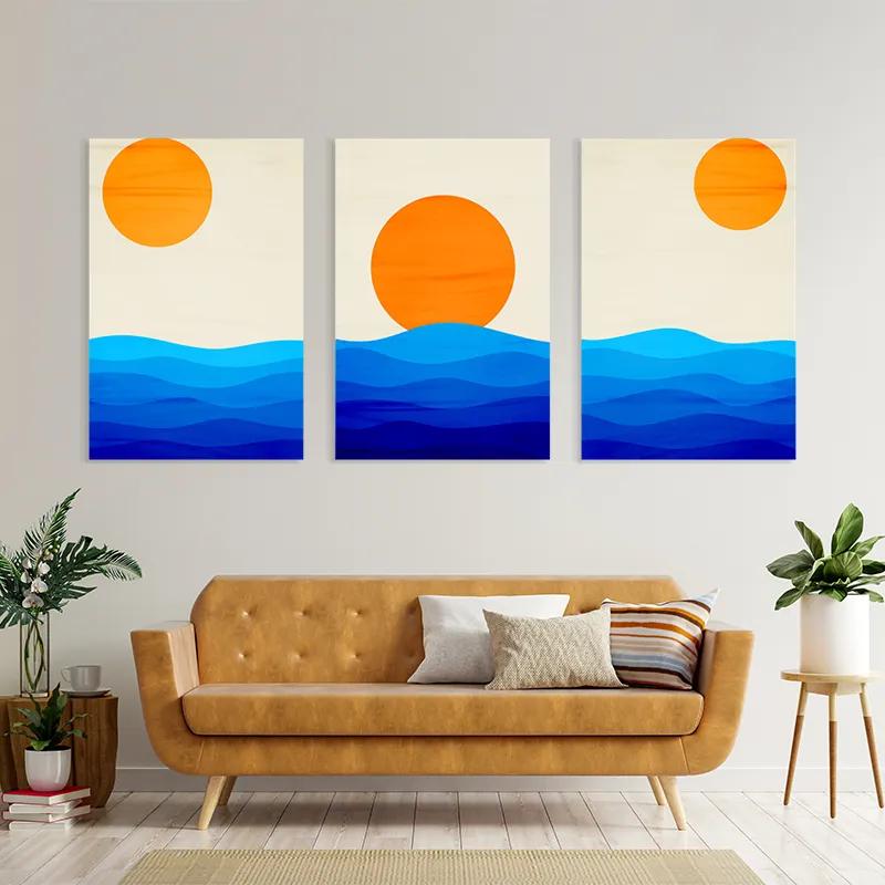 többrészes vászonkép Stronglue Waves mockup 4