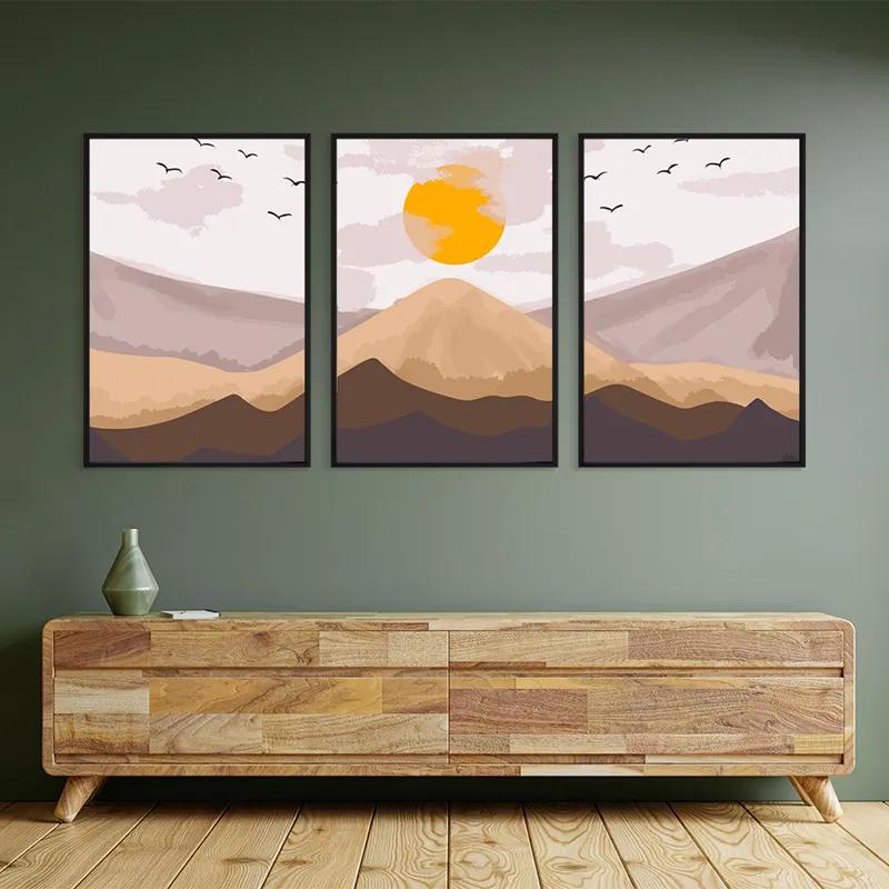 többrészes vászonkép Mountain Sunrise Set mockup 2