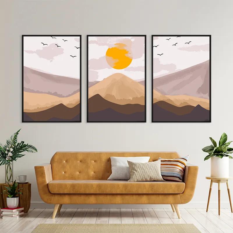 többrészes vászonkép Mountain Sunrise Set mockup 4
