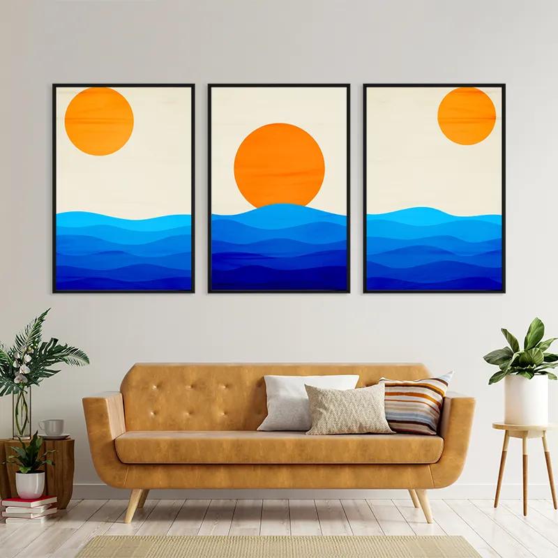 többrészes vászonkép Stronglue Waves mockup 4