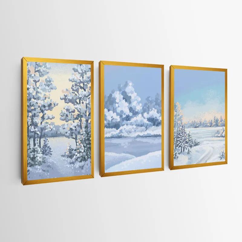 többrészes vászonkép Art Winter Set mockup 0