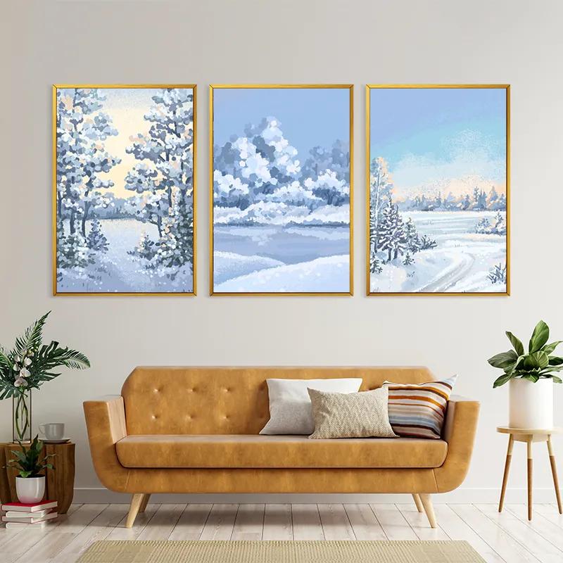 többrészes vászonkép Art Winter Set mockup 4