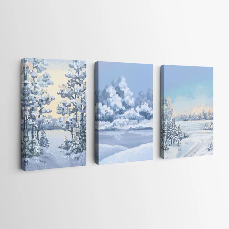 többrészes vászonkép Art Winter Set mockup 0