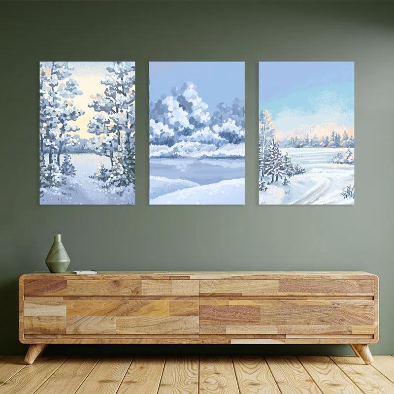 többrészes vászonkép Art Winter Set mockup 2