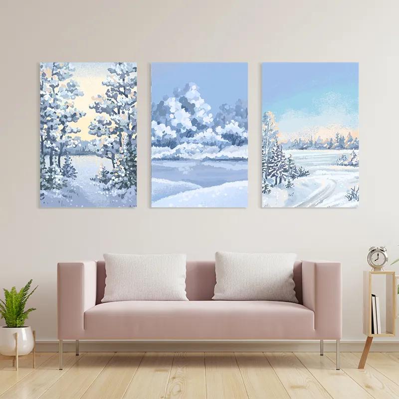 többrészes vászonkép Art Winter Set mockup 3