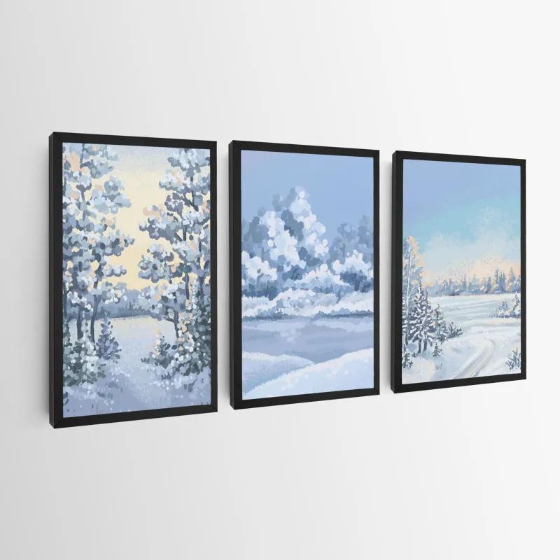 többrészes vászonkép Art Winter Set mockup 0