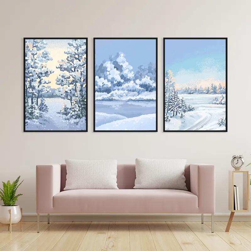 többrészes vászonkép Art Winter Set mockup 3