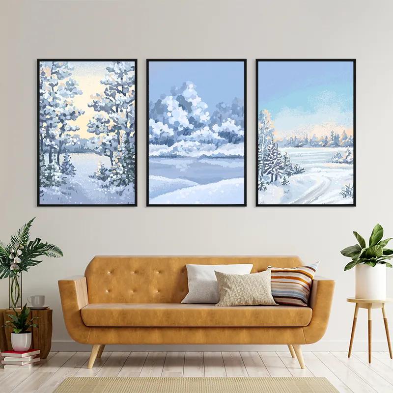 többrészes vászonkép Art Winter Set mockup 4