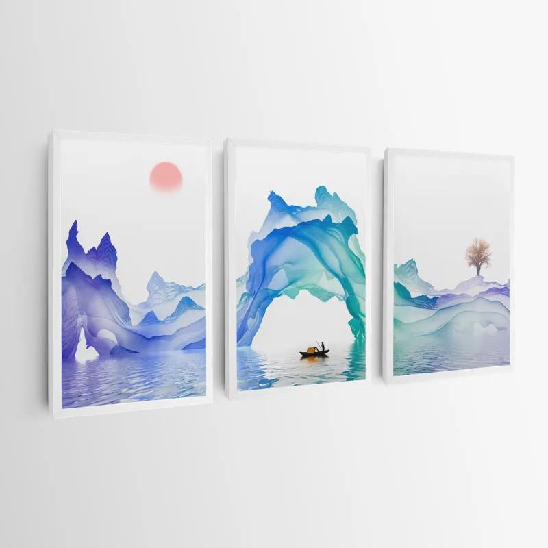 többrészes vászonkép Abstract Purple Lake mockup 0