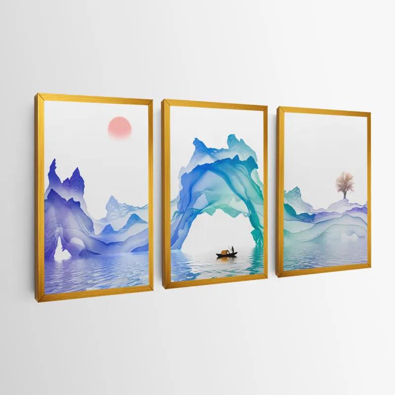 többrészes vászonkép Abstract Purple Lake mockup 0