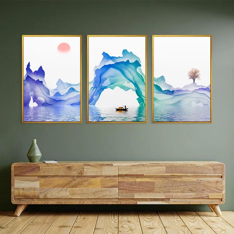 többrészes vászonkép Abstract Purple Lake mockup 2