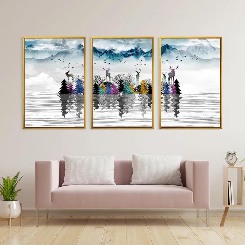 többrészes vászonkép Mountain Lake mockup 3