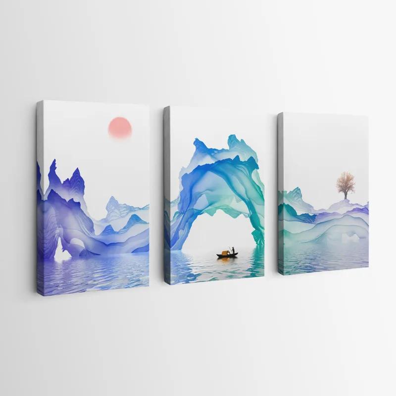 többrészes vászonkép Abstract Purple Lake mockup 0