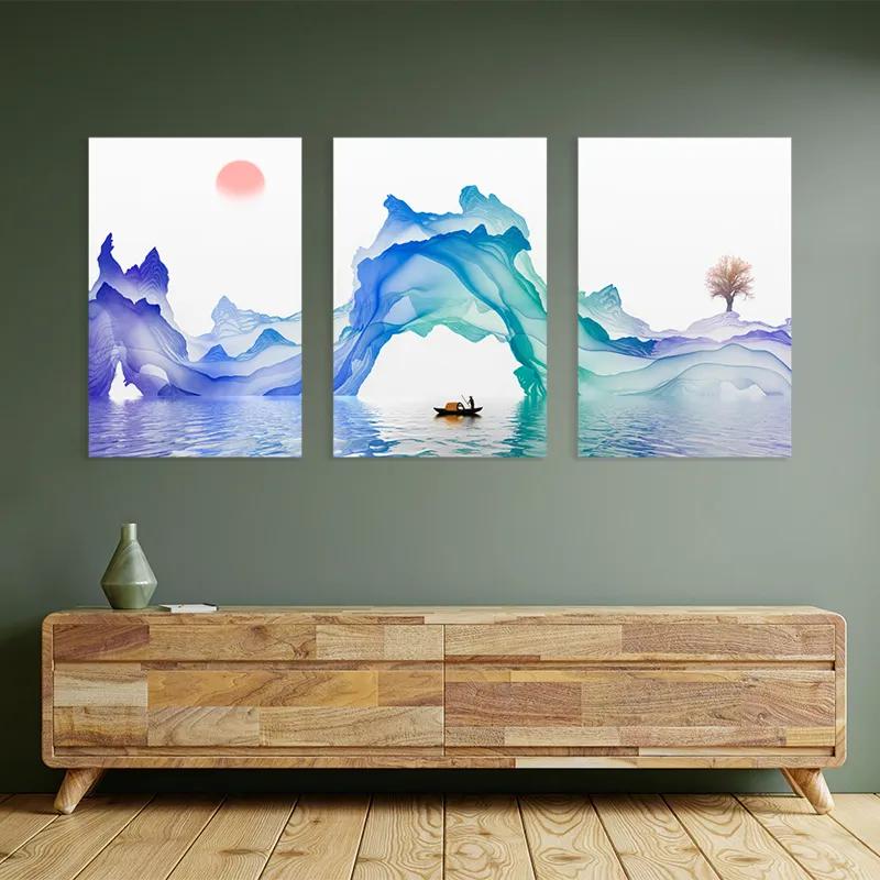 többrészes vászonkép Abstract Purple Lake mockup 2