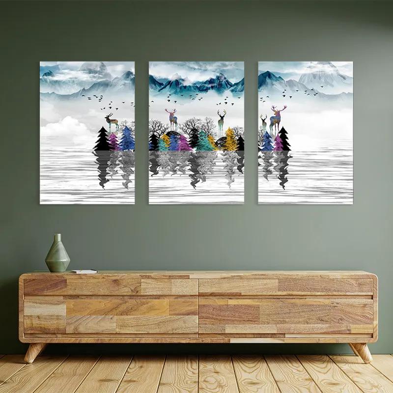 többrészes vászonkép Mountain Lake mockup 2