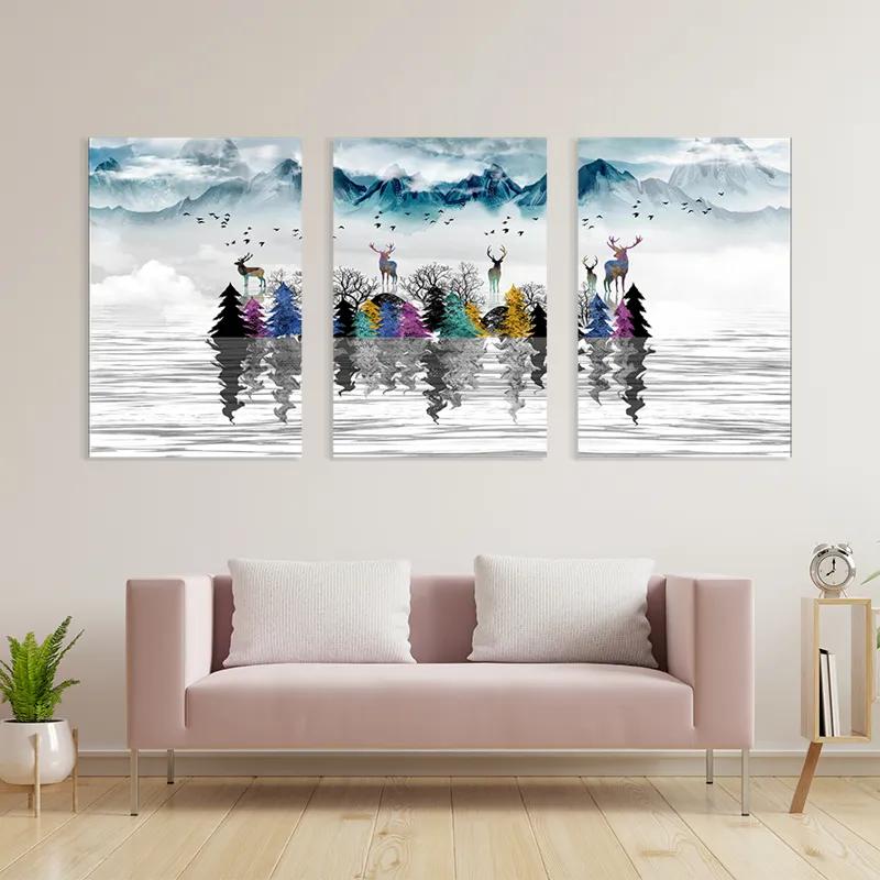 többrészes vászonkép Mountain Lake mockup 3