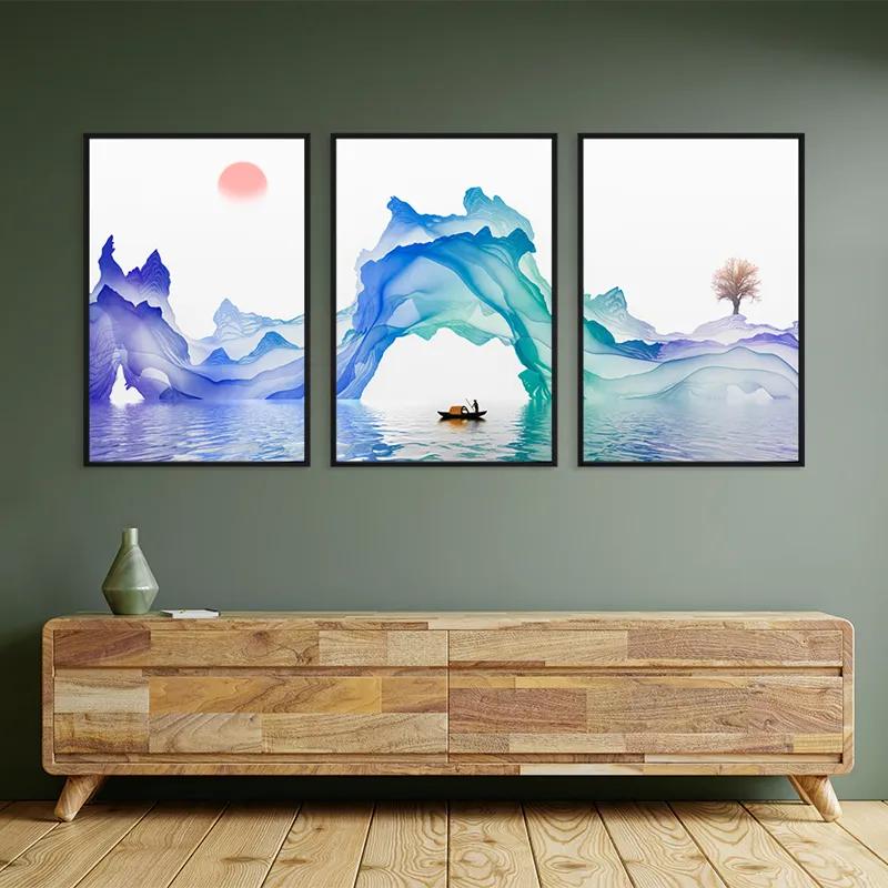 többrészes vászonkép Abstract Purple Lake mockup 2