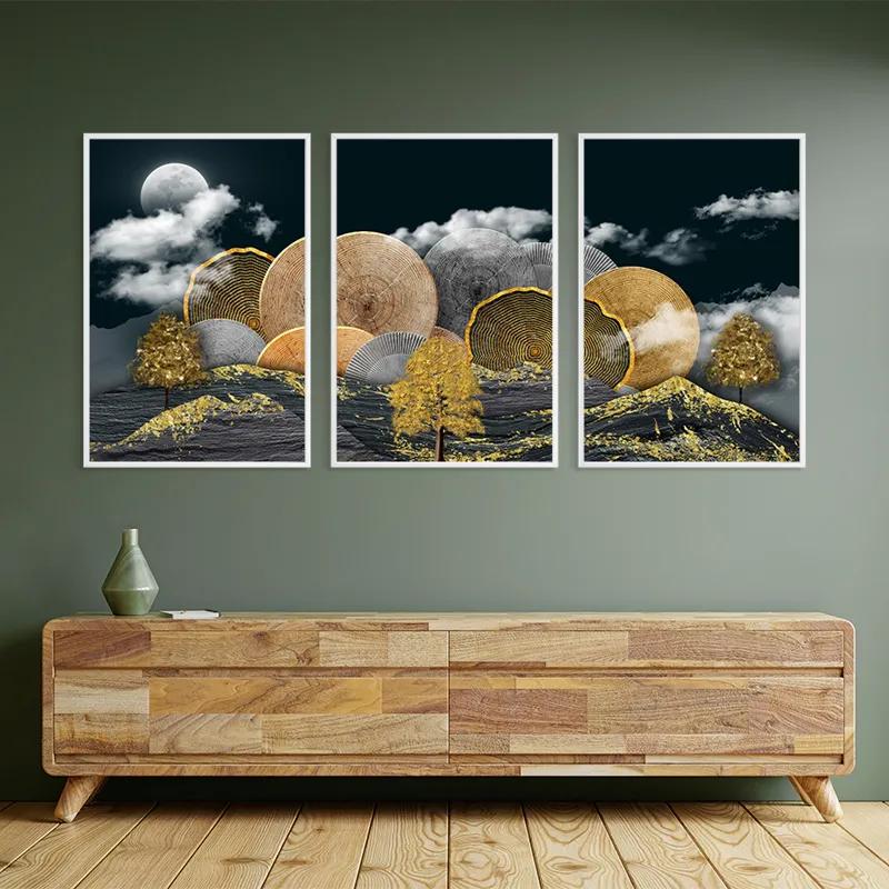 többrészes vászonkép Circle Over The Mountain mockup 2