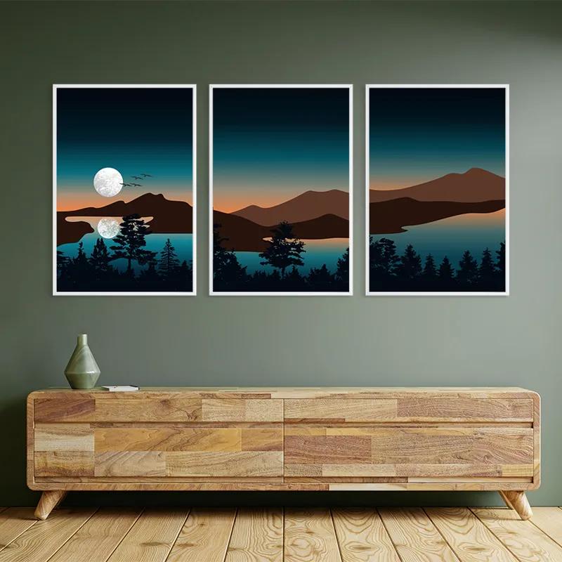 többrészes vászonkép Full Moon Mountain mockup 2