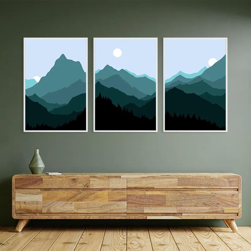 többrészes vászonkép Green Mountain mockup 2