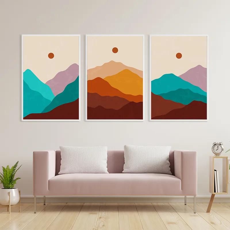 többrészes vászonkép Brown Moon Mountain mockup 3