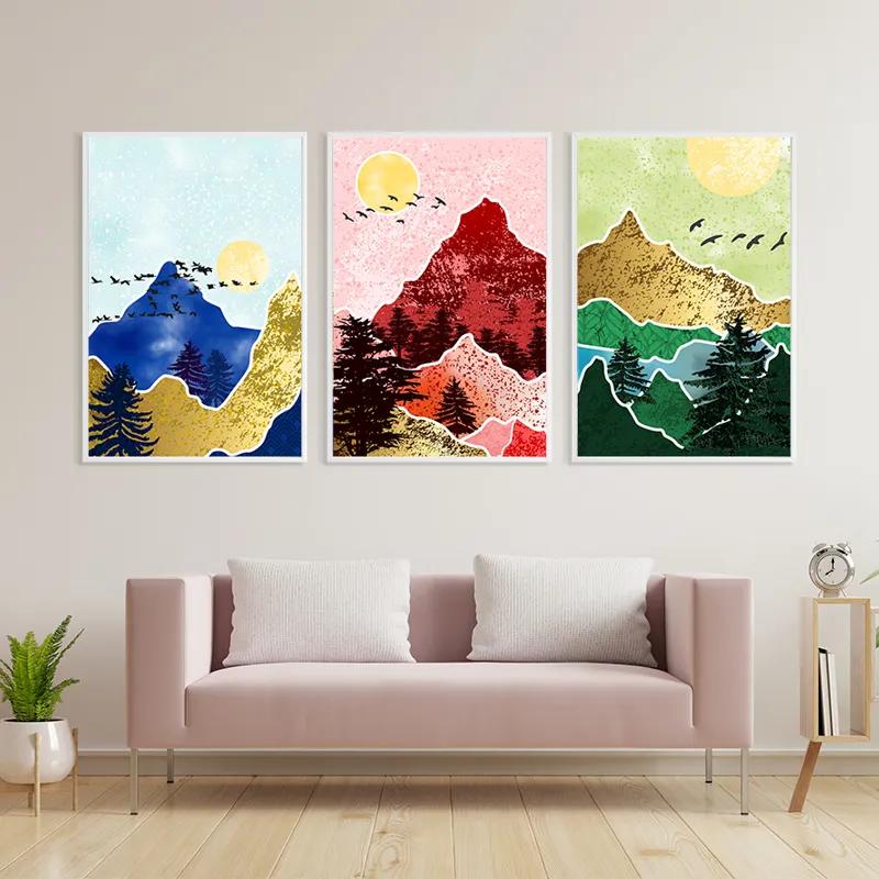 többrészes vászonkép Mountainirds Set mockup 3