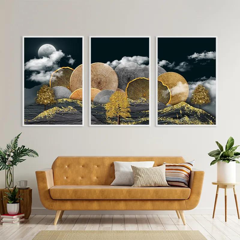 többrészes vászonkép Circle Over The Mountain mockup 4