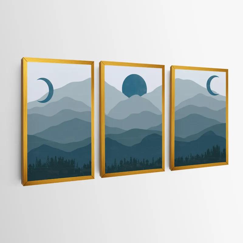 többrészes vászonkép Blue Sun Mountain mockup 0