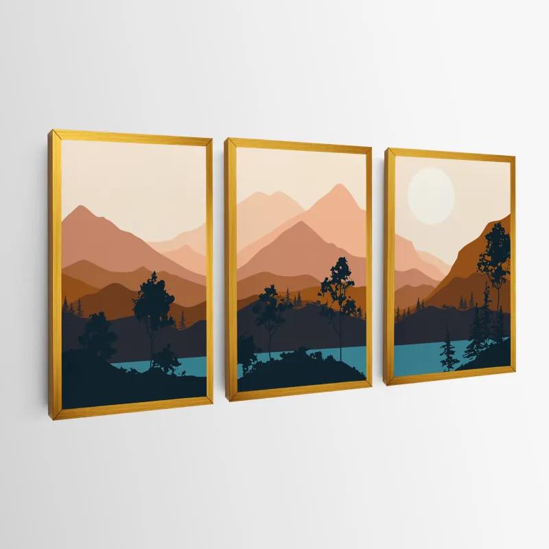 többrészes vászonkép Cream Moon Mountain mockup 0