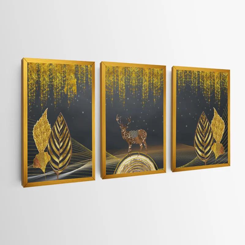 többrészes vászonkép Golden Deer mockup 0