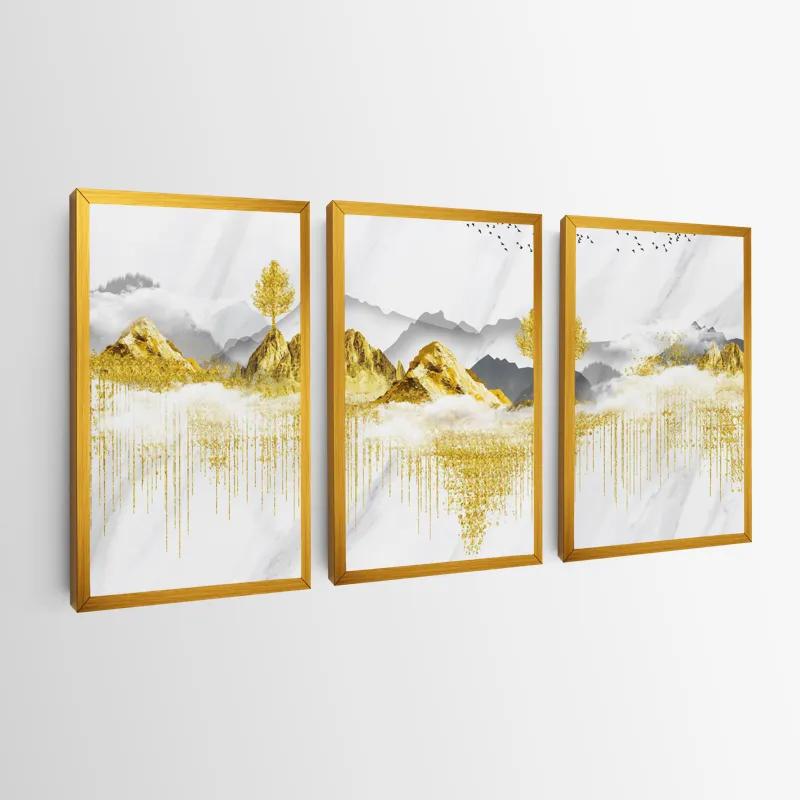 többrészes vászonkép Golden White Mountains mockup 0