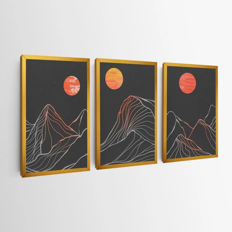 többrészes vászonkép Orange Moon Line mockup 0