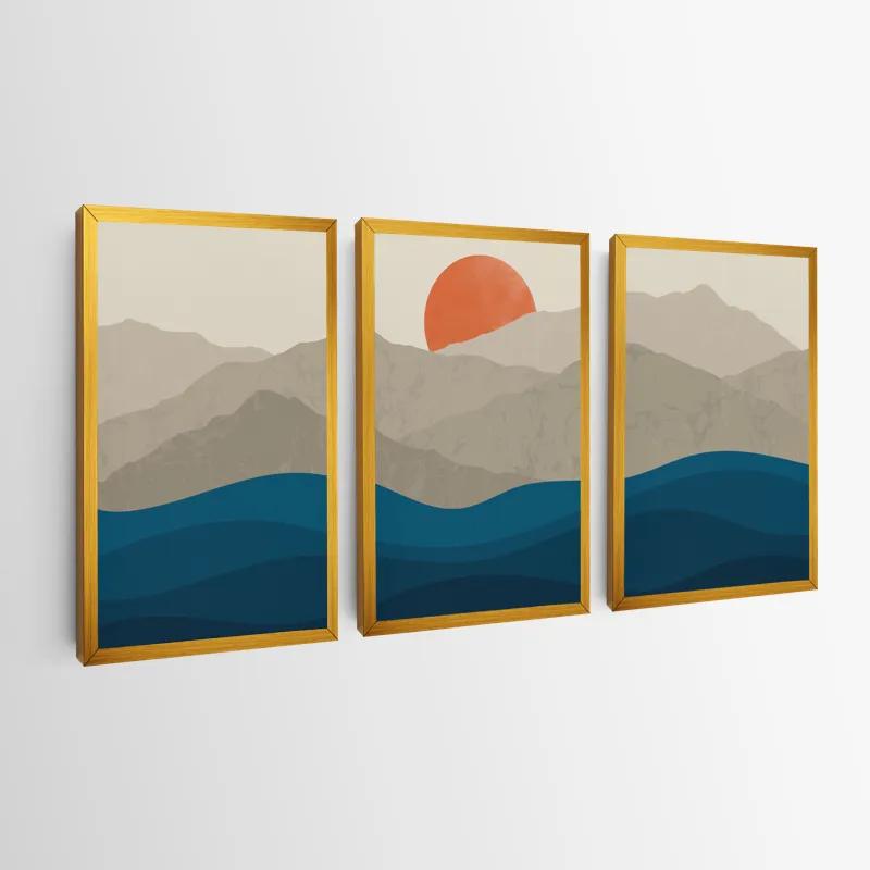 többrészes vászonkép Orange Moon Set mockup 0