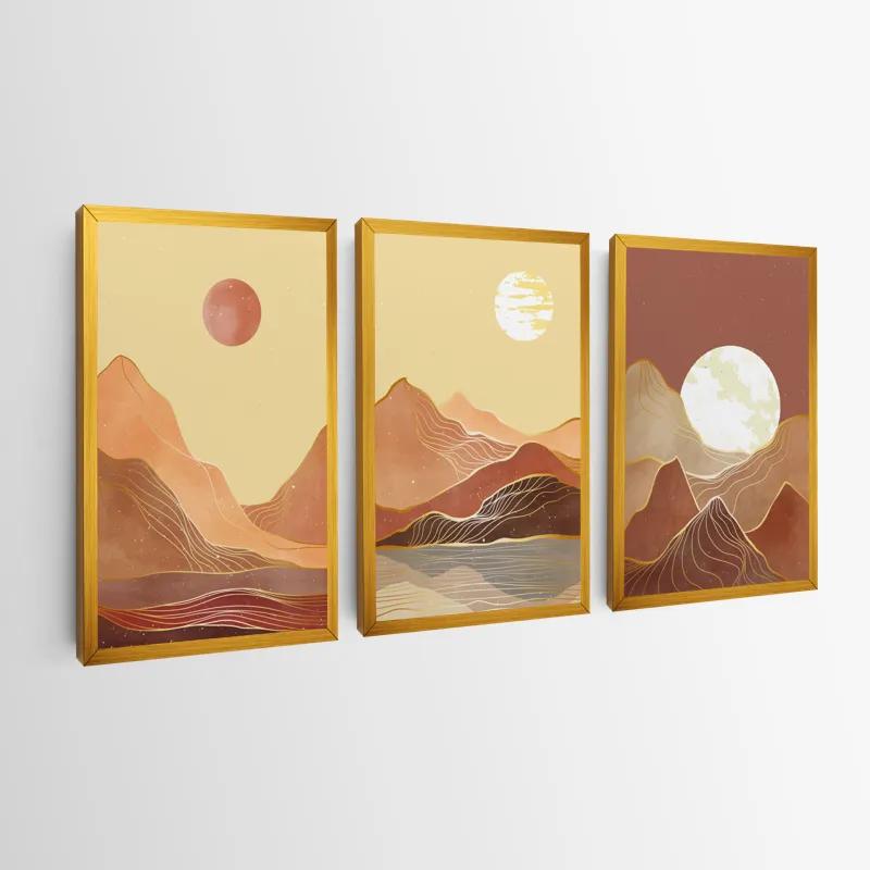 többrészes vászonkép Orange Mountain Set mockup 0